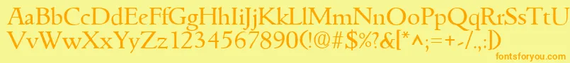 GoudyitalianRegular Font – Orange Fonts on Yellow Background