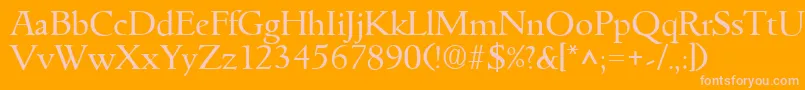 GoudyitalianRegular-Schriftart – Rosa Schriften auf orangefarbenem Hintergrund