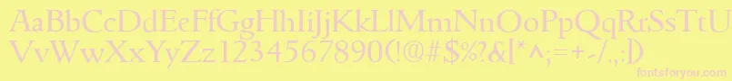 GoudyitalianRegular Font – Pink Fonts on Yellow Background