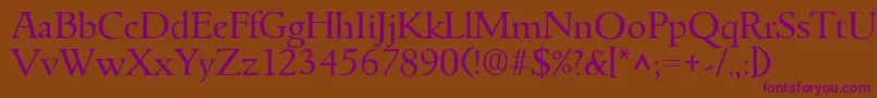 GoudyitalianRegular Font – Purple Fonts on Brown Background