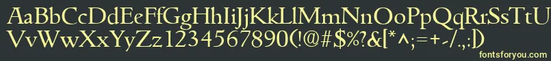 GoudyitalianRegular Font – Yellow Fonts on Black Background