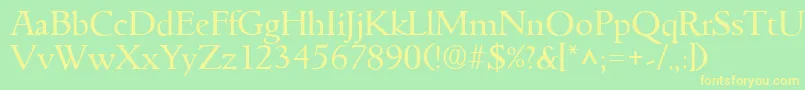 GoudyitalianRegular Font – Yellow Fonts on Green Background