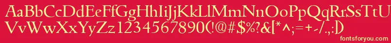 GoudyitalianRegular Font – Yellow Fonts on Red Background