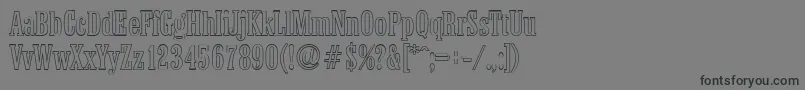 フォントColoneloutlineRegular – 黒い文字の灰色の背景