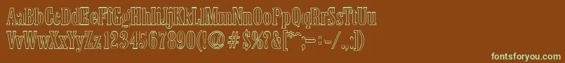 ColoneloutlineRegular Font – Green Fonts on Brown Background