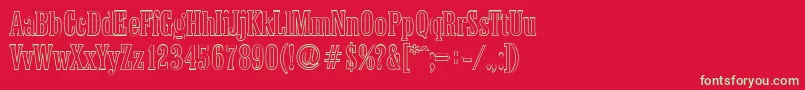 ColoneloutlineRegular Font – Green Fonts on Red Background