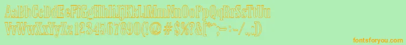 ColoneloutlineRegular Font – Orange Fonts on Green Background