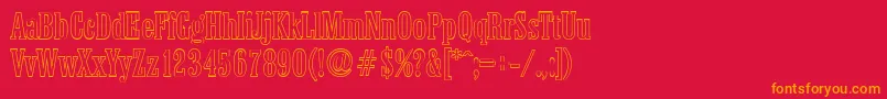 ColoneloutlineRegular Font – Orange Fonts on Red Background