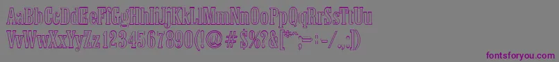 Шрифт ColoneloutlineRegular – фиолетовые шрифты на сером фоне