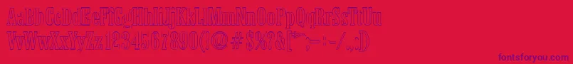 フォントColoneloutlineRegular – 赤い背景に紫のフォント