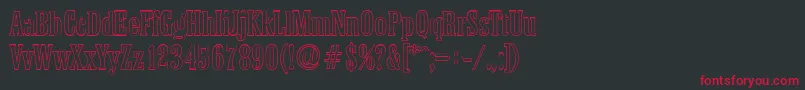 ColoneloutlineRegular Font – Red Fonts on Black Background