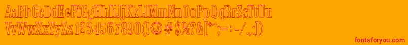 ColoneloutlineRegular-fontti – punaiset fontit oranssilla taustalla