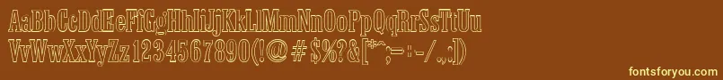 ColoneloutlineRegular Font – Yellow Fonts on Brown Background
