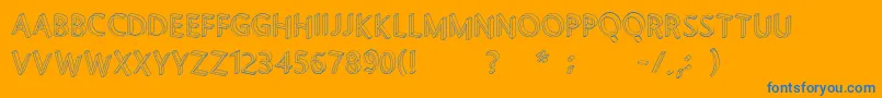 Letterblocks-Schriftart – Blaue Schriften auf orangefarbenem Hintergrund