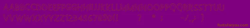 Letterblocks-Schriftart – Braune Schriften auf violettem Hintergrund