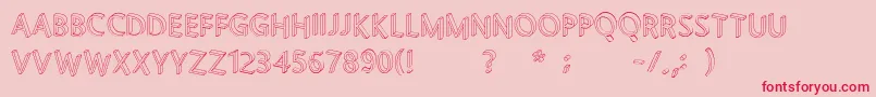 Letterblocks-Schriftart – Rote Schriften auf rosa Hintergrund