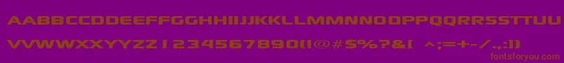X Scale -Schriftart – Braune Schriften auf violettem Hintergrund