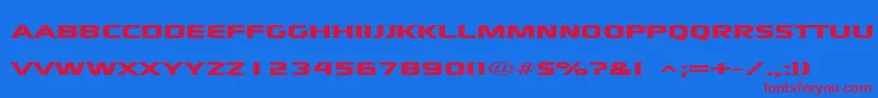 X Scale  Font – Red Fonts on Blue Background