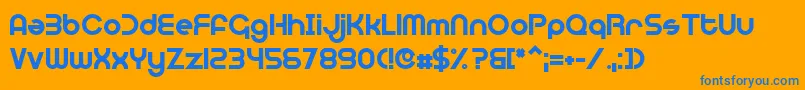 Optien Font – Blue Fonts on Orange Background