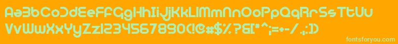 Optien Font – Green Fonts on Orange Background