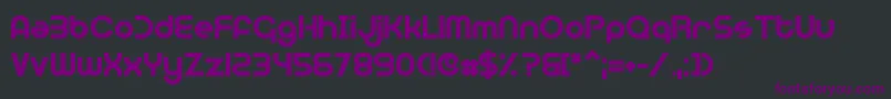 Czcionka Optien – fioletowe czcionki na czarnym tle