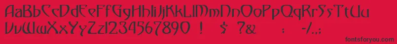 Monmondo Font – Black Fonts on Red Background