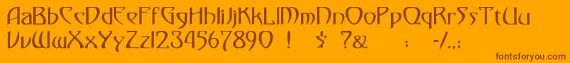 Monmondo Font – Brown Fonts on Orange Background