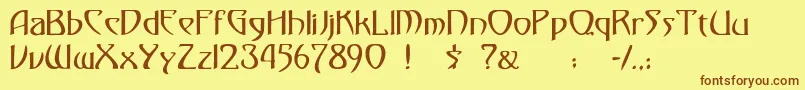 Monmondo Font – Brown Fonts on Yellow Background
