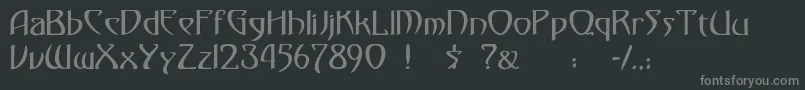 フォントMonmondo – 黒い背景に灰色の文字