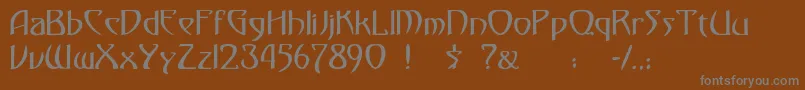 フォントMonmondo – 茶色の背景に灰色の文字