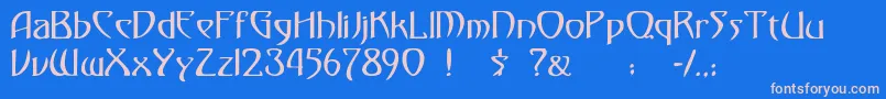 Monmondo Font – Pink Fonts on Blue Background