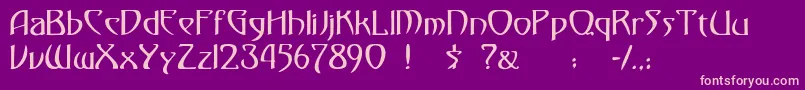 フォントMonmondo – 紫の背景にピンクのフォント