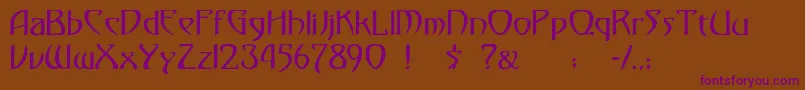 Monmondo Font – Purple Fonts on Brown Background