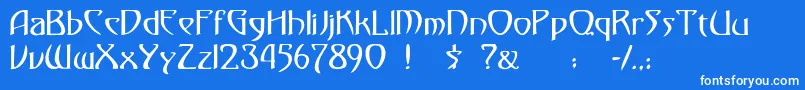 フォントMonmondo – 青い背景に白い文字