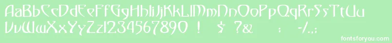 フォントMonmondo – 緑の背景に白い文字