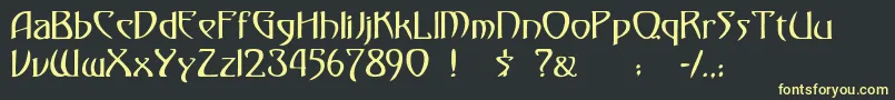 フォントMonmondo – 黒い背景に黄色の文字