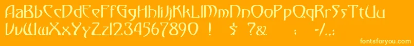 Monmondo Font – Yellow Fonts on Orange Background