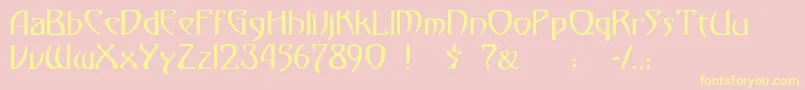 Monmondo Font – Yellow Fonts on Pink Background