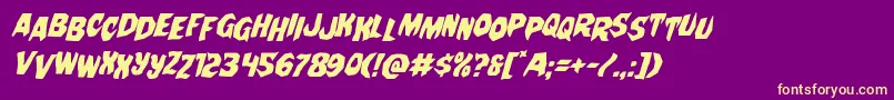 Nightchildestagital Font – Yellow Fonts on Purple Background