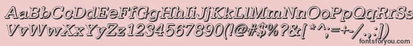 Fonte TypewritershItalic – fontes pretas em um fundo rosa