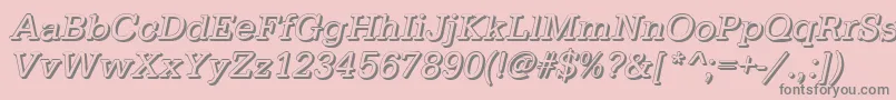 Fonte TypewritershItalic – fontes cinzas em um fundo rosa