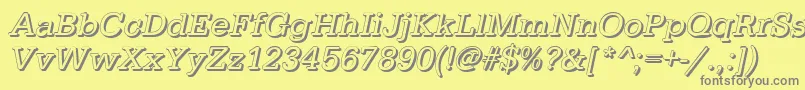 TypewritershItalic Font – Gray Fonts on Yellow Background