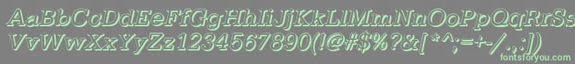 TypewritershItalic Font – Green Fonts on Gray Background