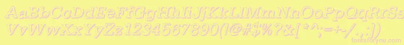 TypewritershItalic Font – Pink Fonts on Yellow Background