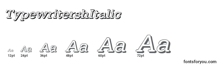 Размеры шрифта TypewritershItalic