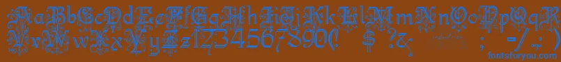 KellyanngothicRegular Font – Blue Fonts on Brown Background