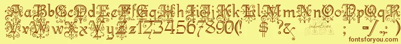 KellyanngothicRegular Font – Brown Fonts on Yellow Background