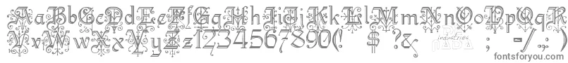 KellyanngothicRegular-fontti – harmaat kirjasimet valkoisella taustalla