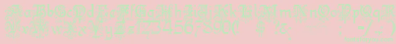 KellyanngothicRegular Font – Green Fonts on Pink Background