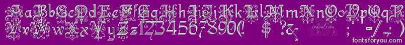 KellyanngothicRegular Font – Green Fonts on Purple Background